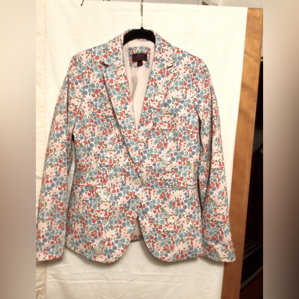 - J. Crew. Are with Libert fabric Campbell Blazer SZ 6